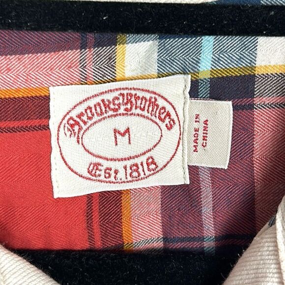 Brooks Brothers Red Fleece Hooded
Button Down Shirt Cotton Flannel Red Plaid M - Picture 11 of 13